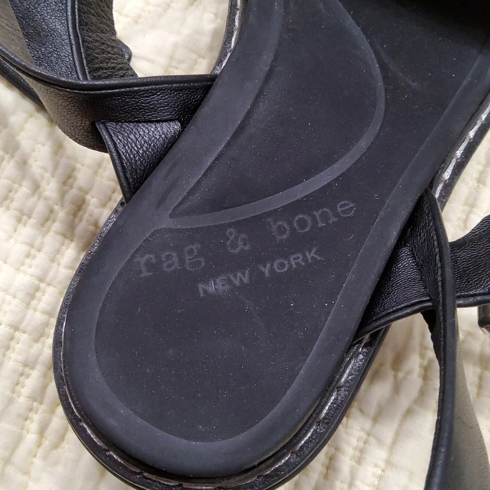Rag & Bone Black Chunky Sandals with Leather Straps